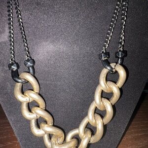 Chunky Gold and Black Chain Necklace